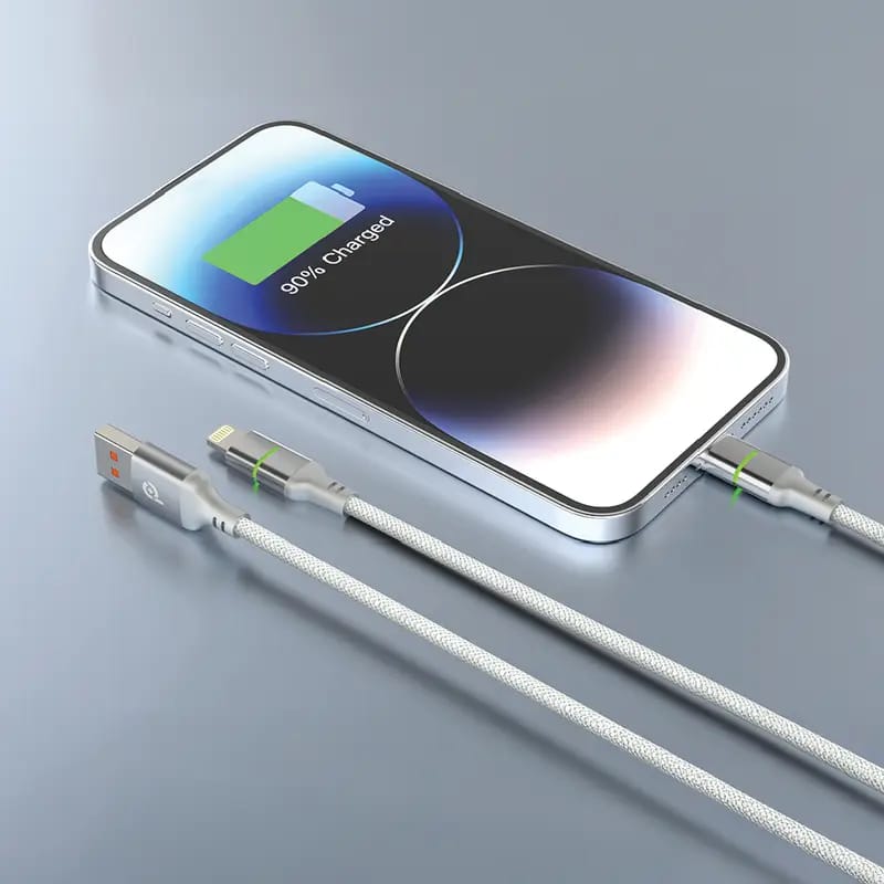 PowerO+ Lucent Alloy Braided Cable USB A to Lightning