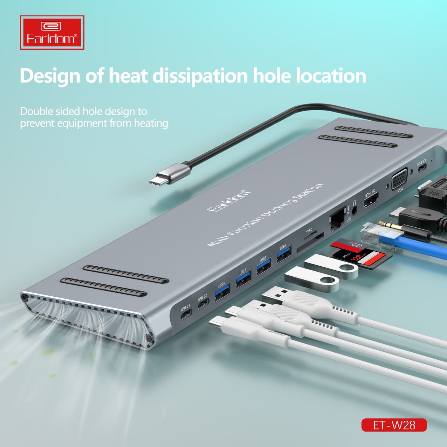 Earldom 14-in-1 HDTV USB-C Adapter W28