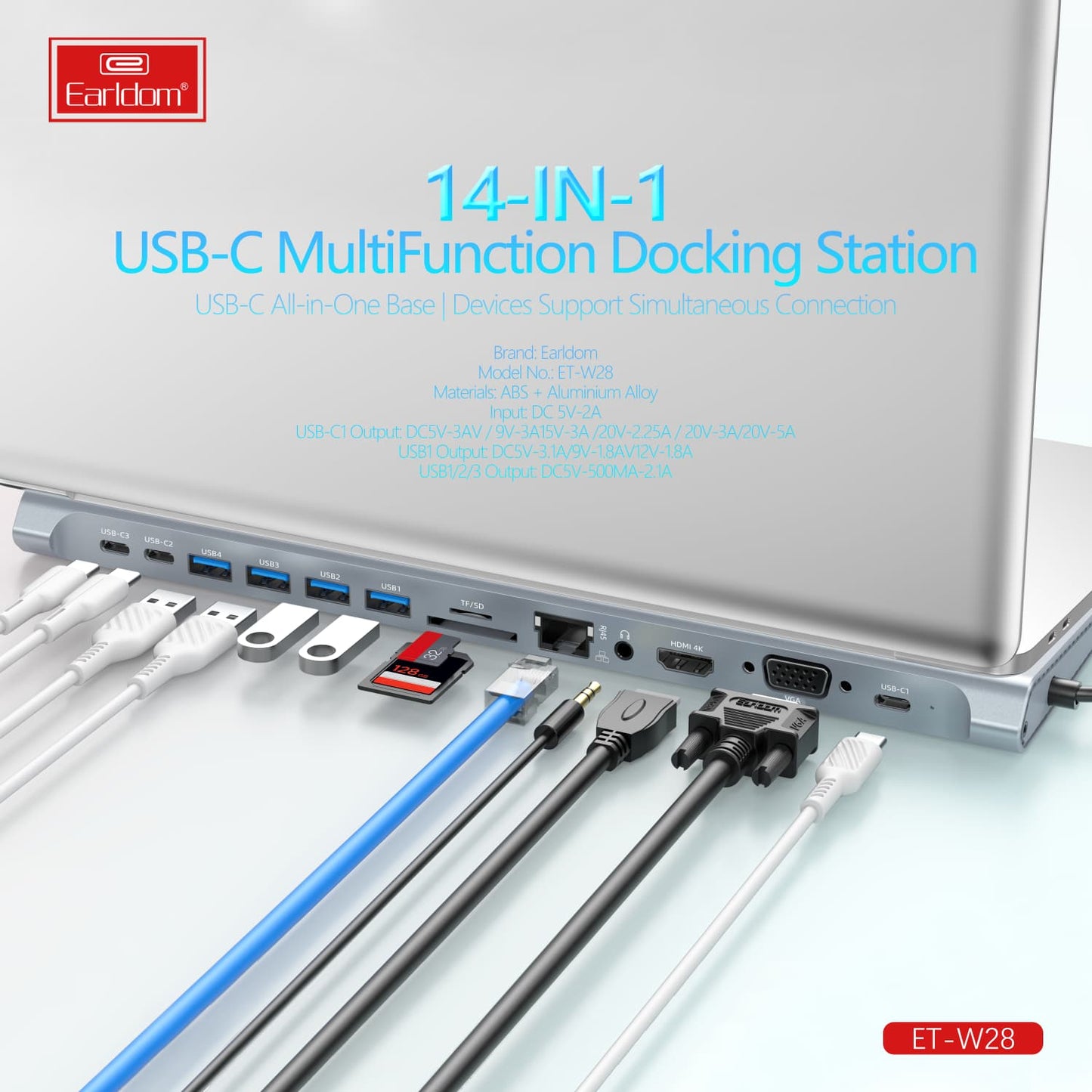 Earldom 14-in-1 HDTV USB-C Adapter W28