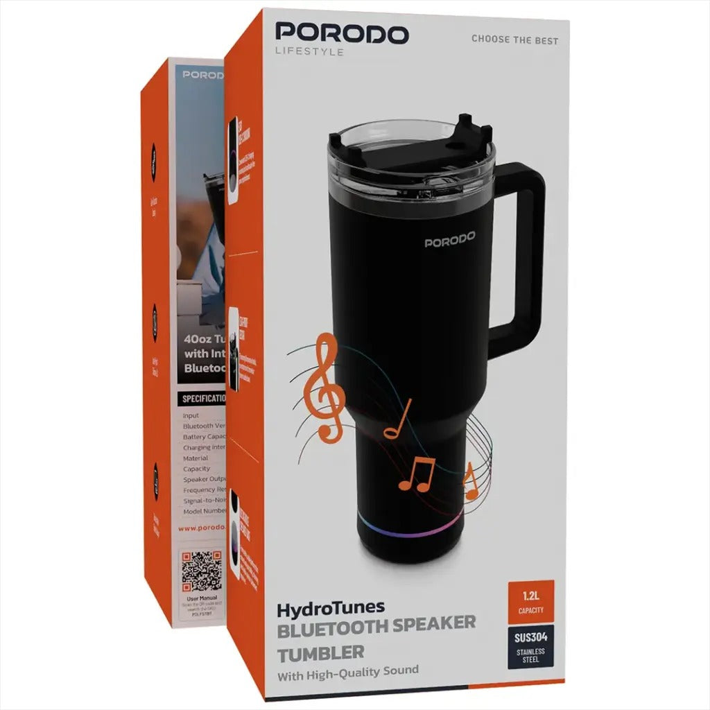 Porodo Lifestyle HydroTunes Bluetooth Speaker Tumbler