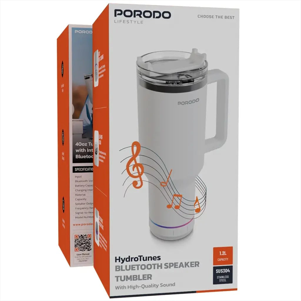Porodo Lifestyle HydroTunes Bluetooth Speaker Tumbler