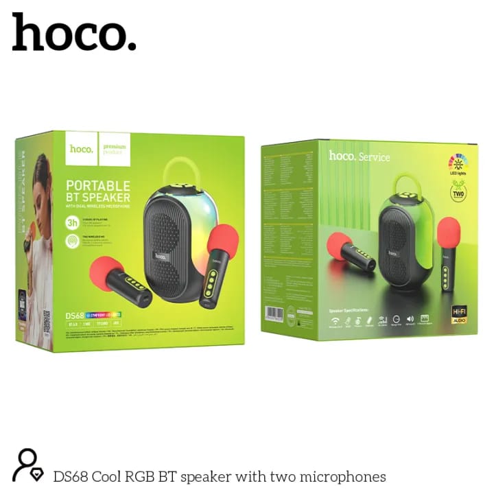 Hoco Karaoke Portable Bluetooth Speaker With Dual Wireless Microphone DS68