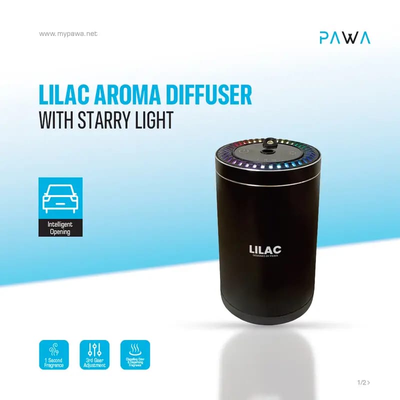 Pawa Lilac Aroma Diffuser with Starry Light