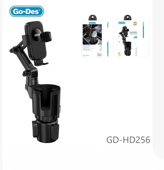 Go-Des HD256 Cup Holder Car Mobile Phone Holder - Black