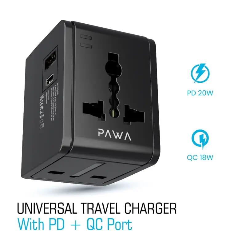 Pawa Universal Travel Charger With PD + QC Port