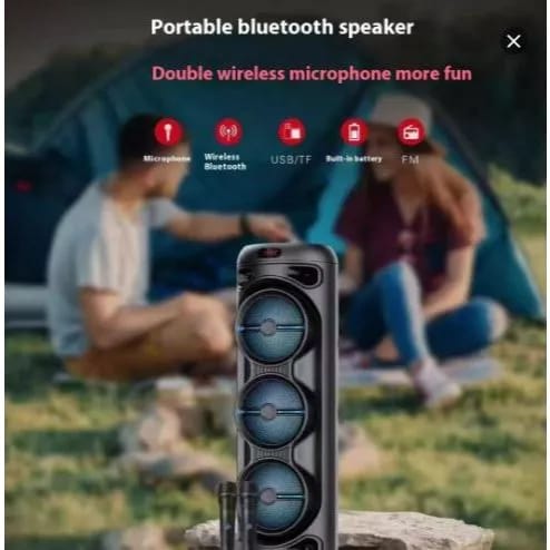 Kboard 8x3inch Portable Wireless Subwoofer Bluetooth Speaker KTS-2142