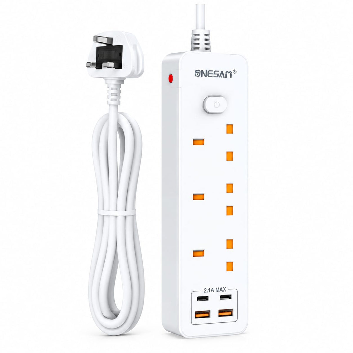 ONESAM 2990W Power Strip Extension Board – 2 Meter Cable UK01