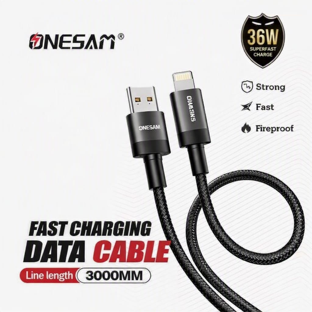Onesam 36W Lightning Fast Charging Cable 3Meter A43