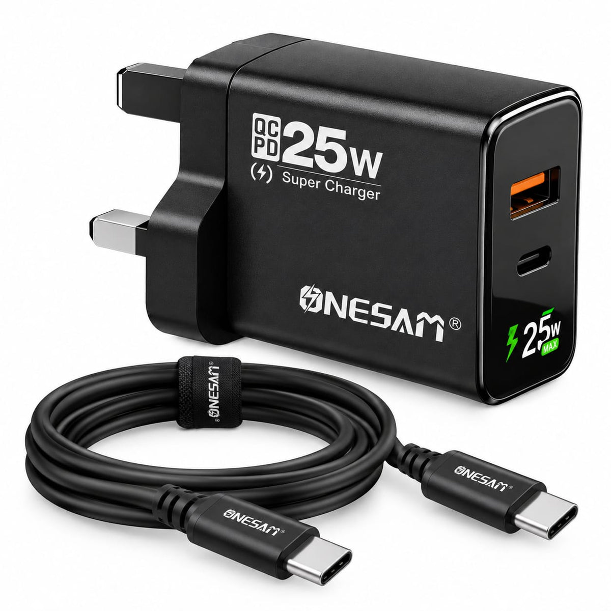 Onesam 25W Super Fast Charger with USB-C to USB-C Cable C58