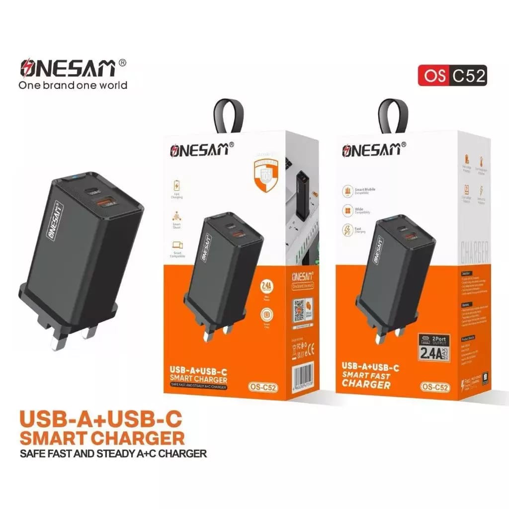Onesam USB-A + USB-C Smart Charger C52