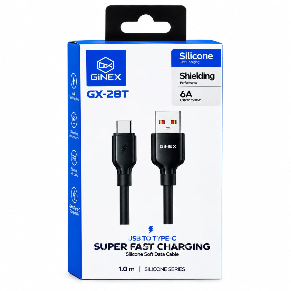 GiNEX USB to Type-C 6A Super Fast Charging Cable GX-28T