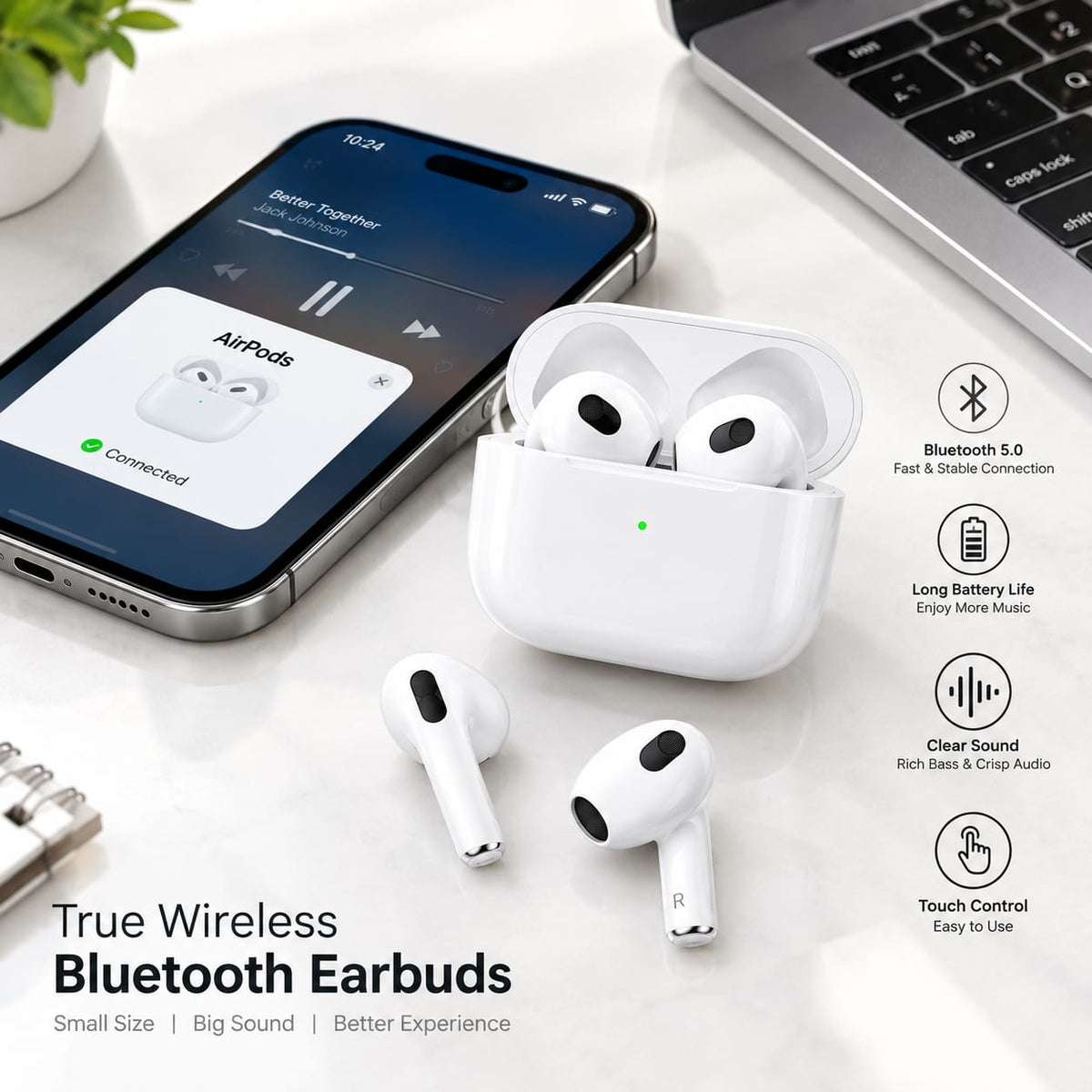 GiNEX Wireless Bluetooth Earbuds GX-03