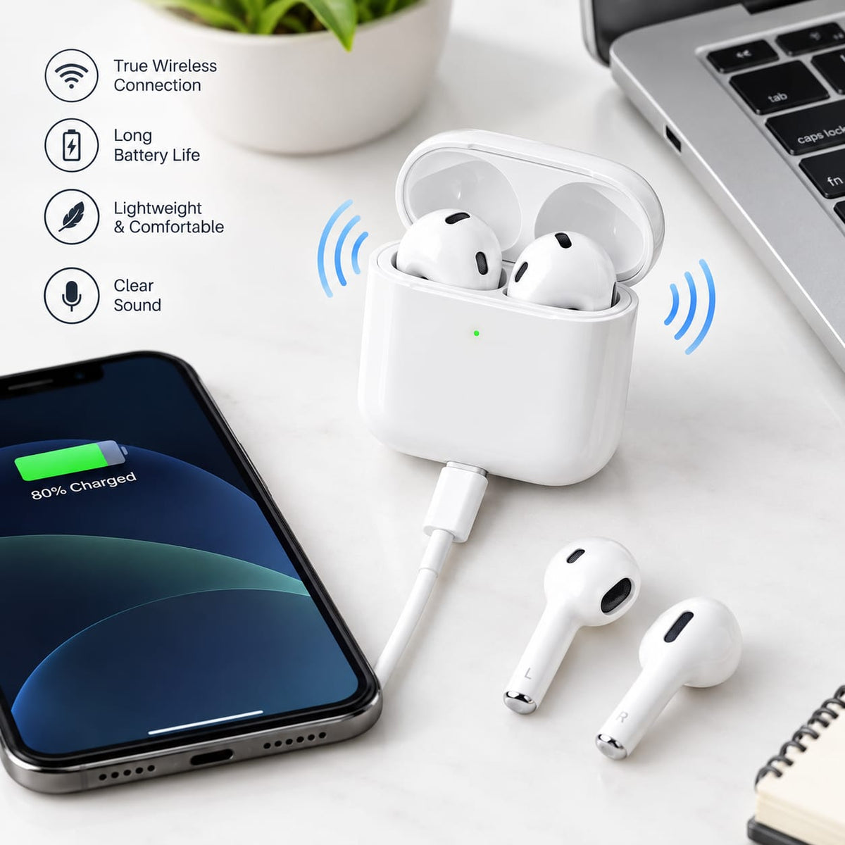 GiNEX Wireless Bluetooth Earbuds GX-04