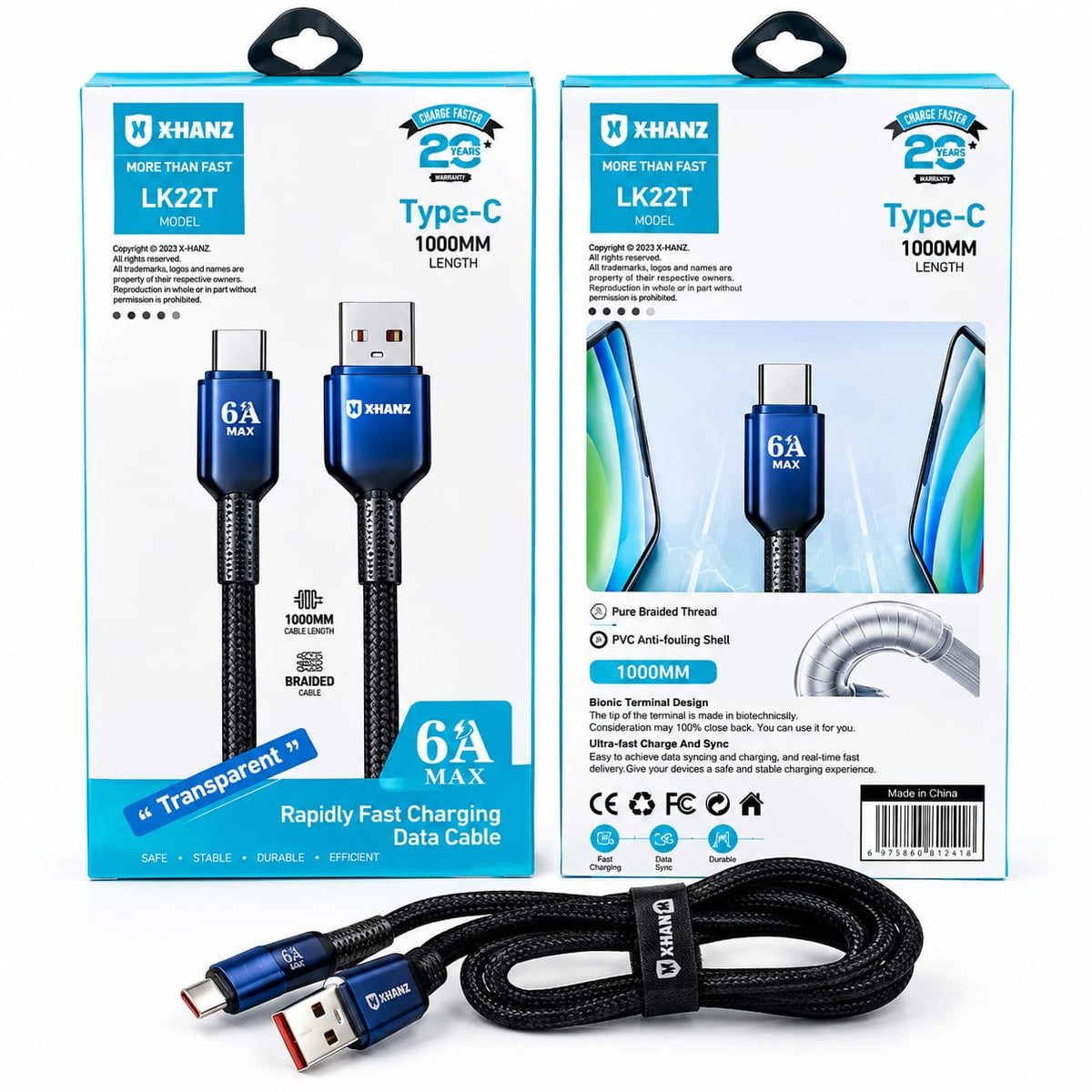 X-HANZ USB-A to Type-C Fast Charging Cable LK22T
