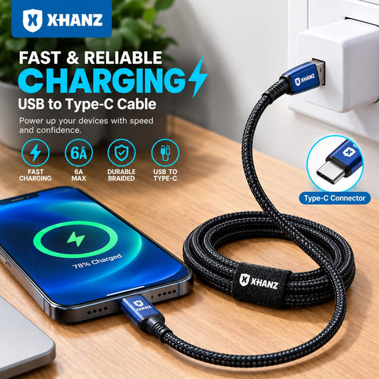 X-HANZ USB-A to Type-C Fast Charging Cable LK22T
