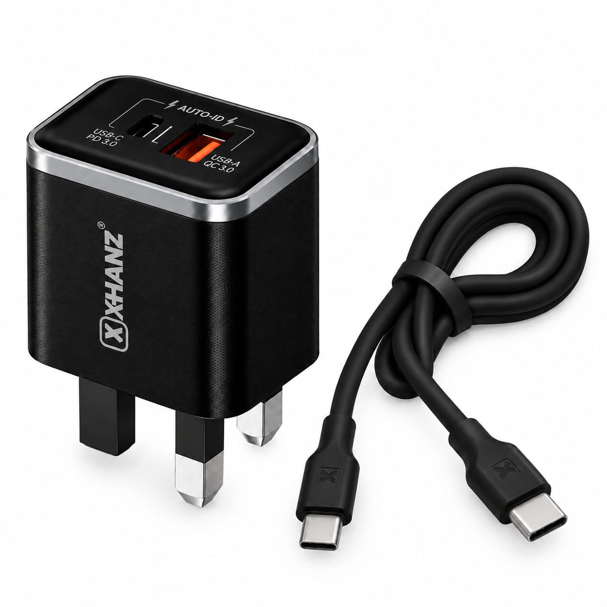 X-HANZ 48W GaN Fast Charger with USB-C to USB-C Cable SU7P