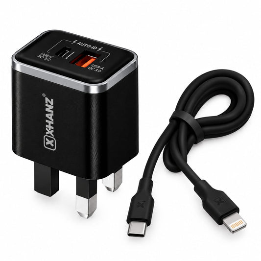 X-HANZ 48W GaN Fast Charger with USB-C to Lightning Cable SU7P