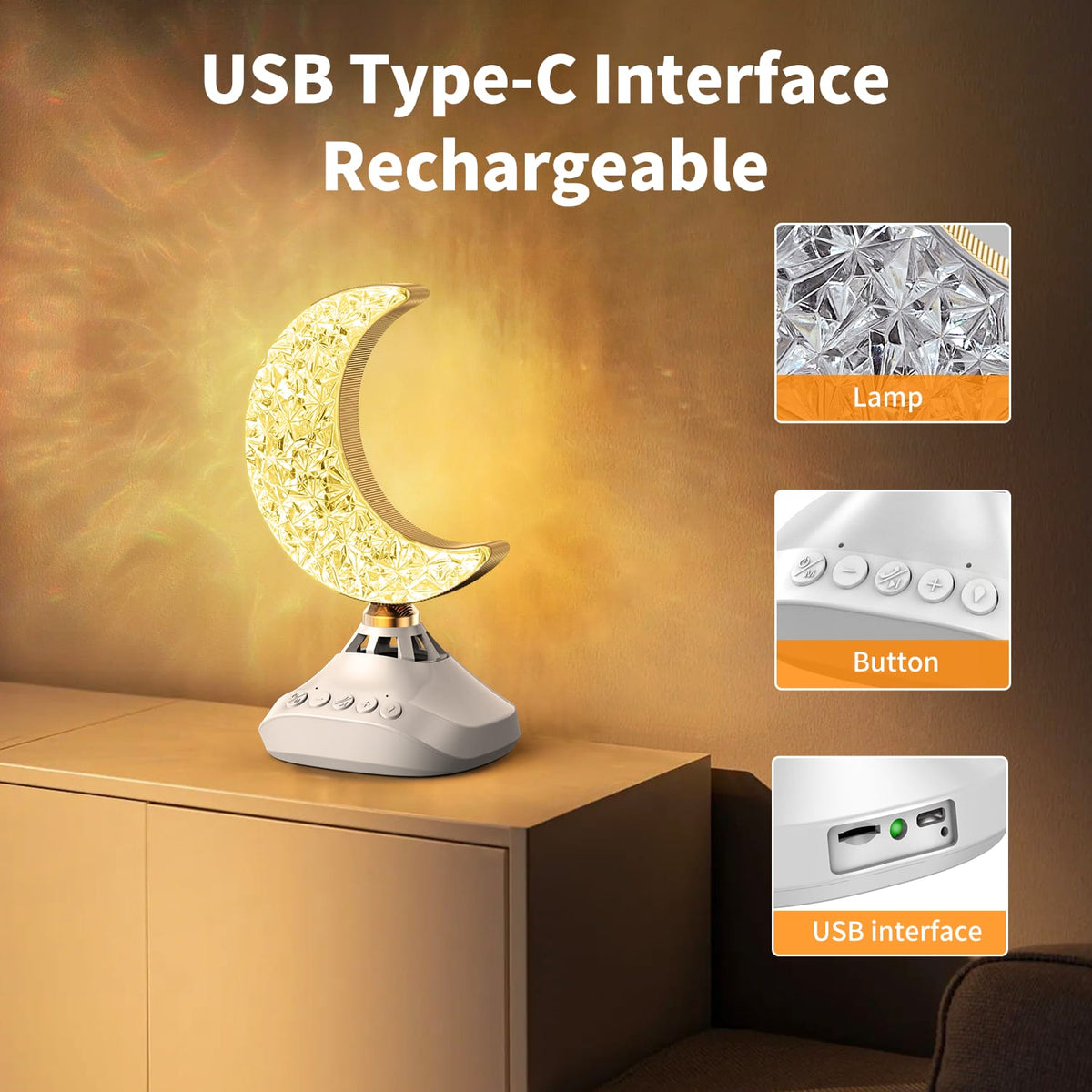 Moon Light Desk Lamp Quran Speaker SQ-830