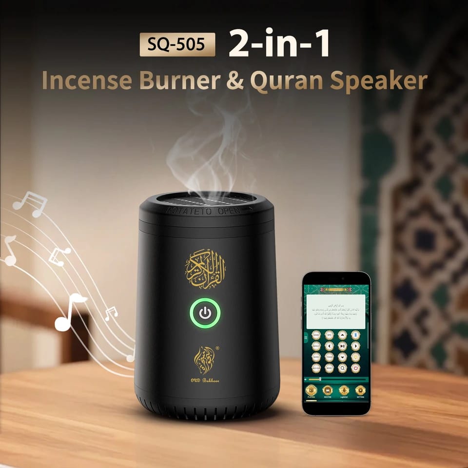 2-in-1 Car Bukhoor Burner with Full Holy Quran SQ-505