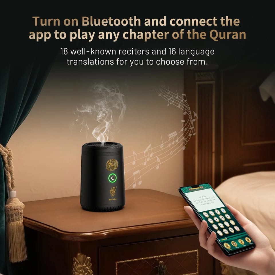 2-in-1 Car Bukhoor Burner with Full Holy Quran SQ-505