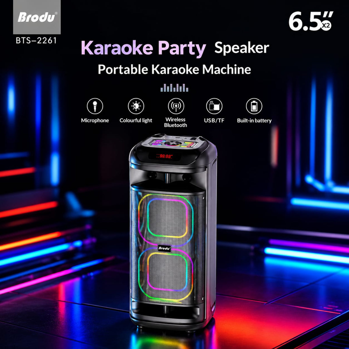Brodu Karaoke Party Bluetooth Speaker BTS-2261