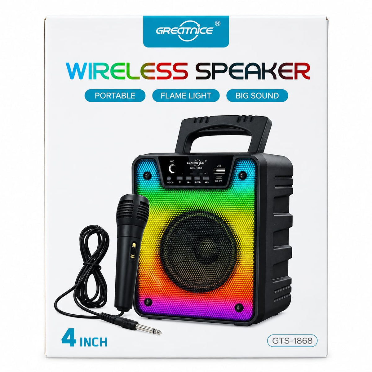 Greatnice 4-Inch Wireless Bluetooth Speaker GTS-1868