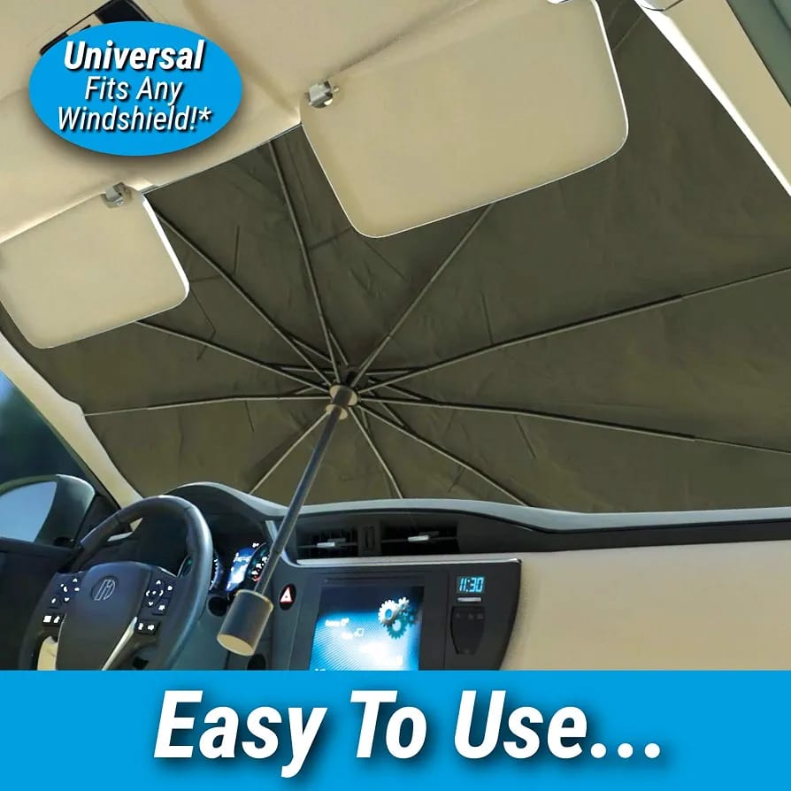 Brella Shield Foldable Car Windshield Sun Shade – Umbrella Style