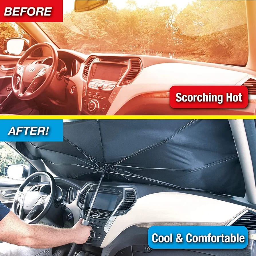 Brella Shield Foldable Car Windshield Sun Shade – Umbrella Style
