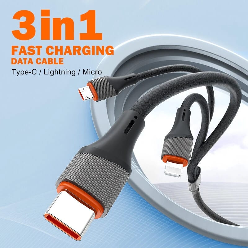 LDNIO 3-in-1 Fast Charging Cable 1.2M LC96U