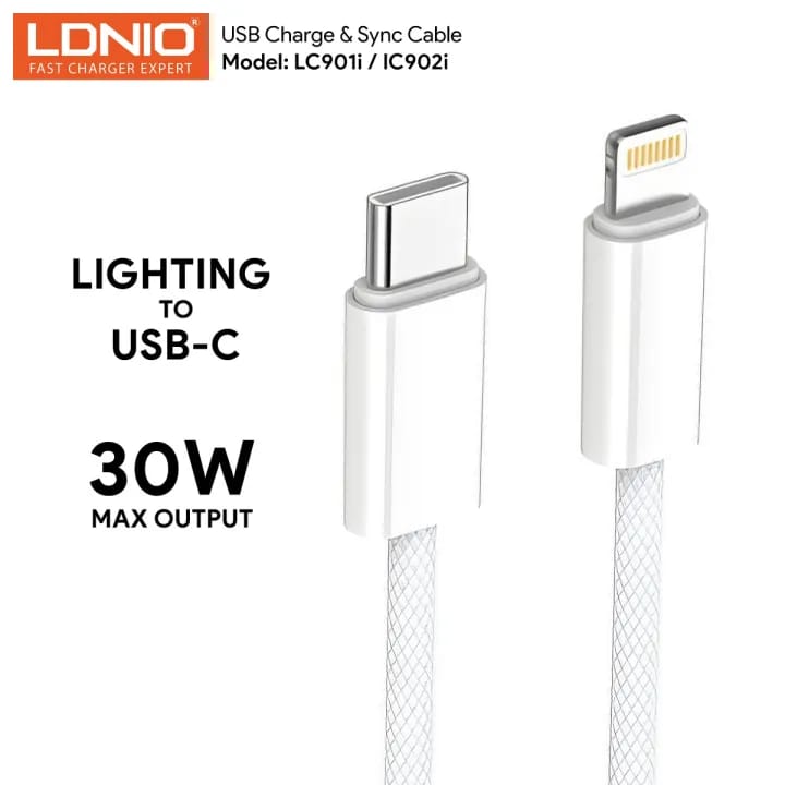 LDNIO USB-C to Lightning Fast Charging Cable 2M LC902i