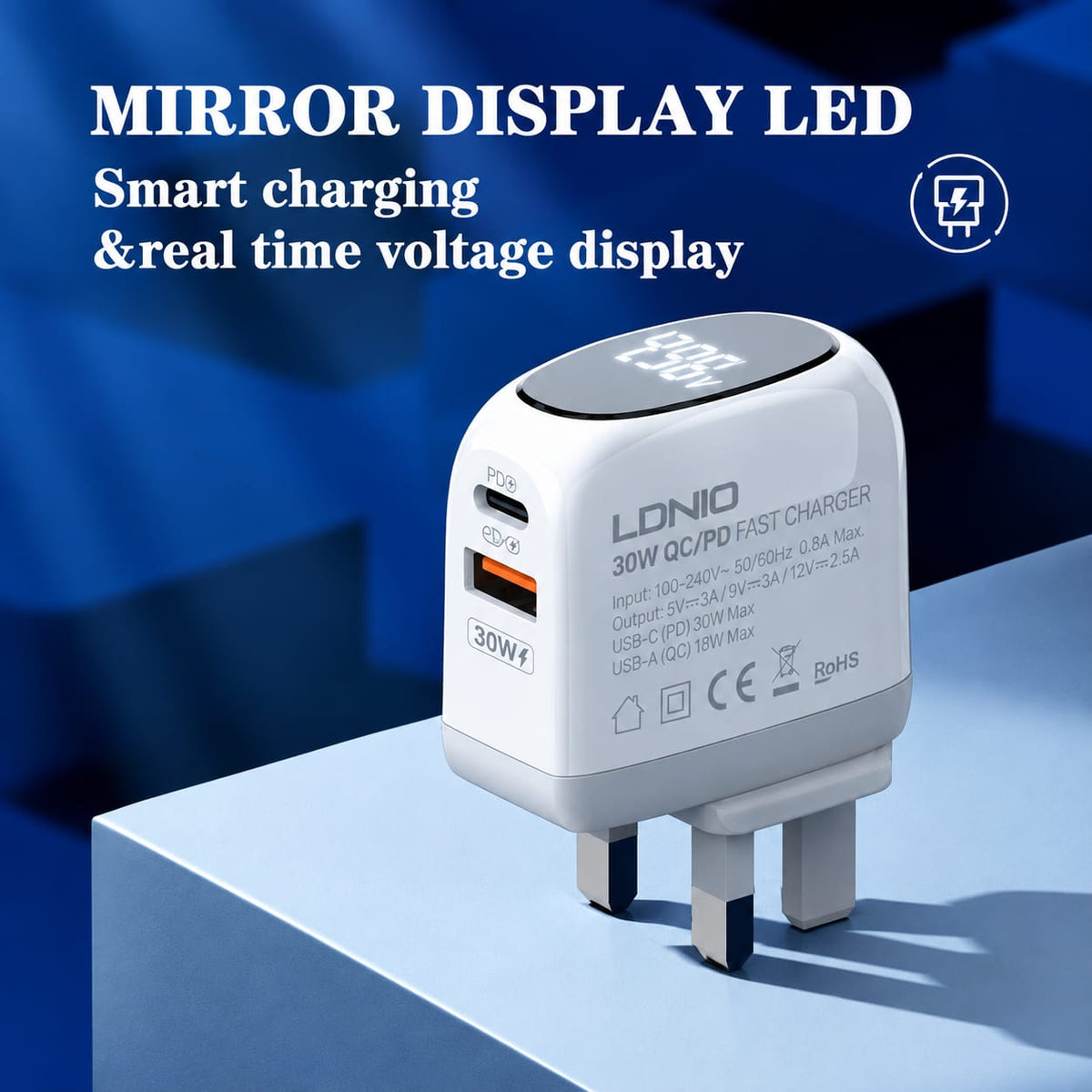 LDNIO 30W PD Fast Charger with Type-C to Lightning Cable A2522C