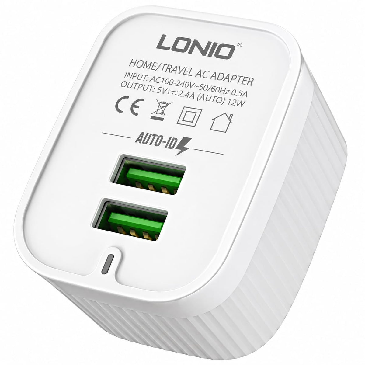 LDNIO Dual USB Fast Charger with USB-A to Type-C Cable A201