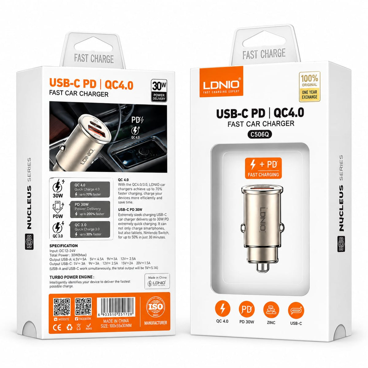 LDNIO 30W Fast Car Charger C506Q
