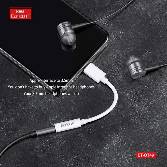 Earldom Lightning to 3.5mm Headphone Adapter OT49