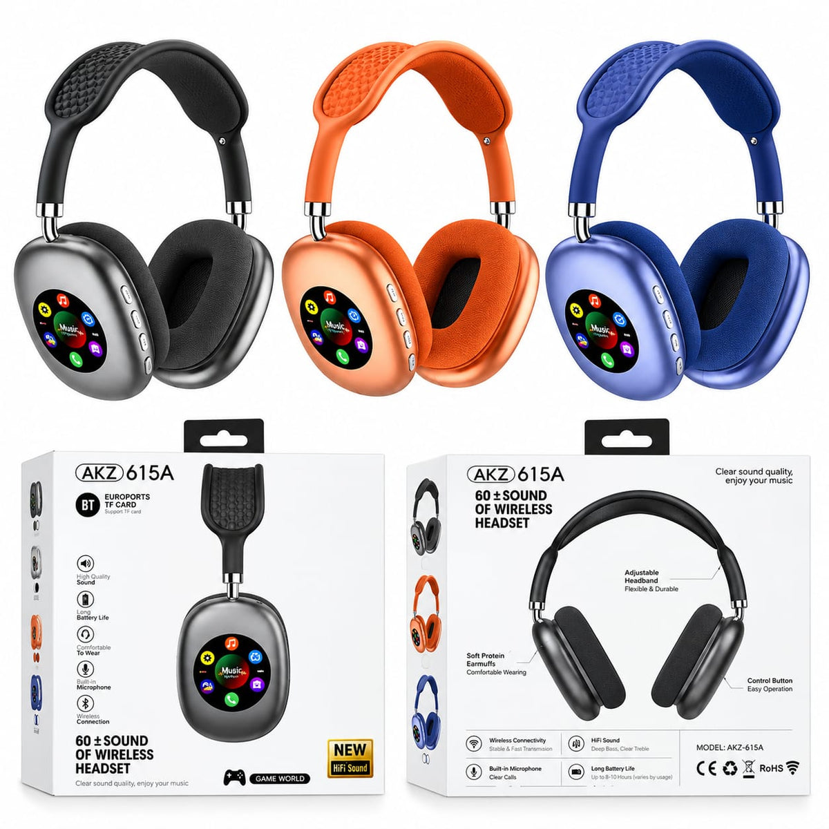 AKZ 615A Wireless Bluetooth Headphones