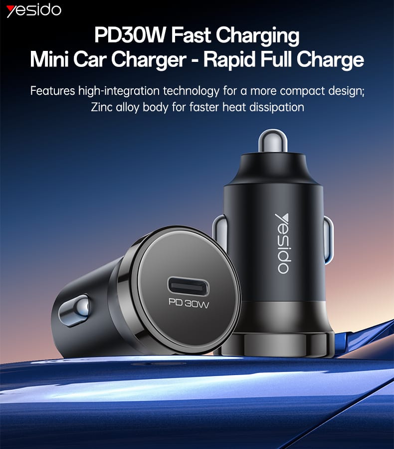 YESIDO PD 30W Fast Car Charger Y74