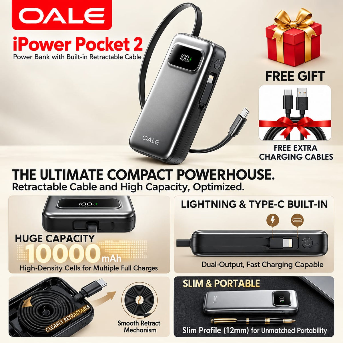 OALE iPower Pocket 2 10,000mAh Power Bank