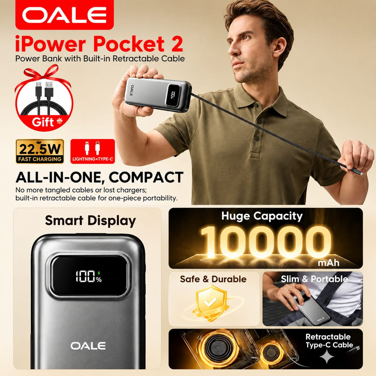 OALE iPower Pocket 2 10,000mAh Power Bank