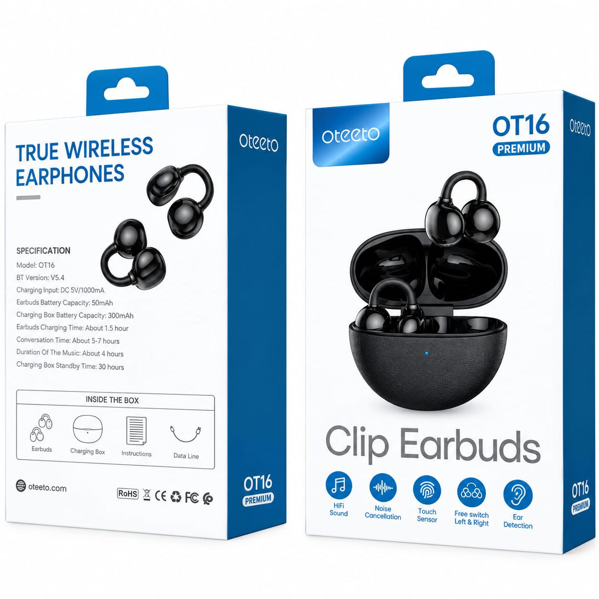 Oteeto Wireless Bluetooth Clip Earbuds OT16