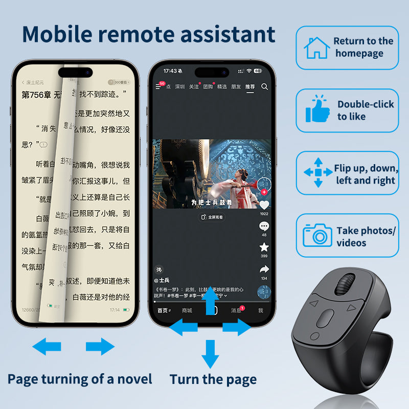 Multifunction Mobile Phone Ring Remote Control JX-11