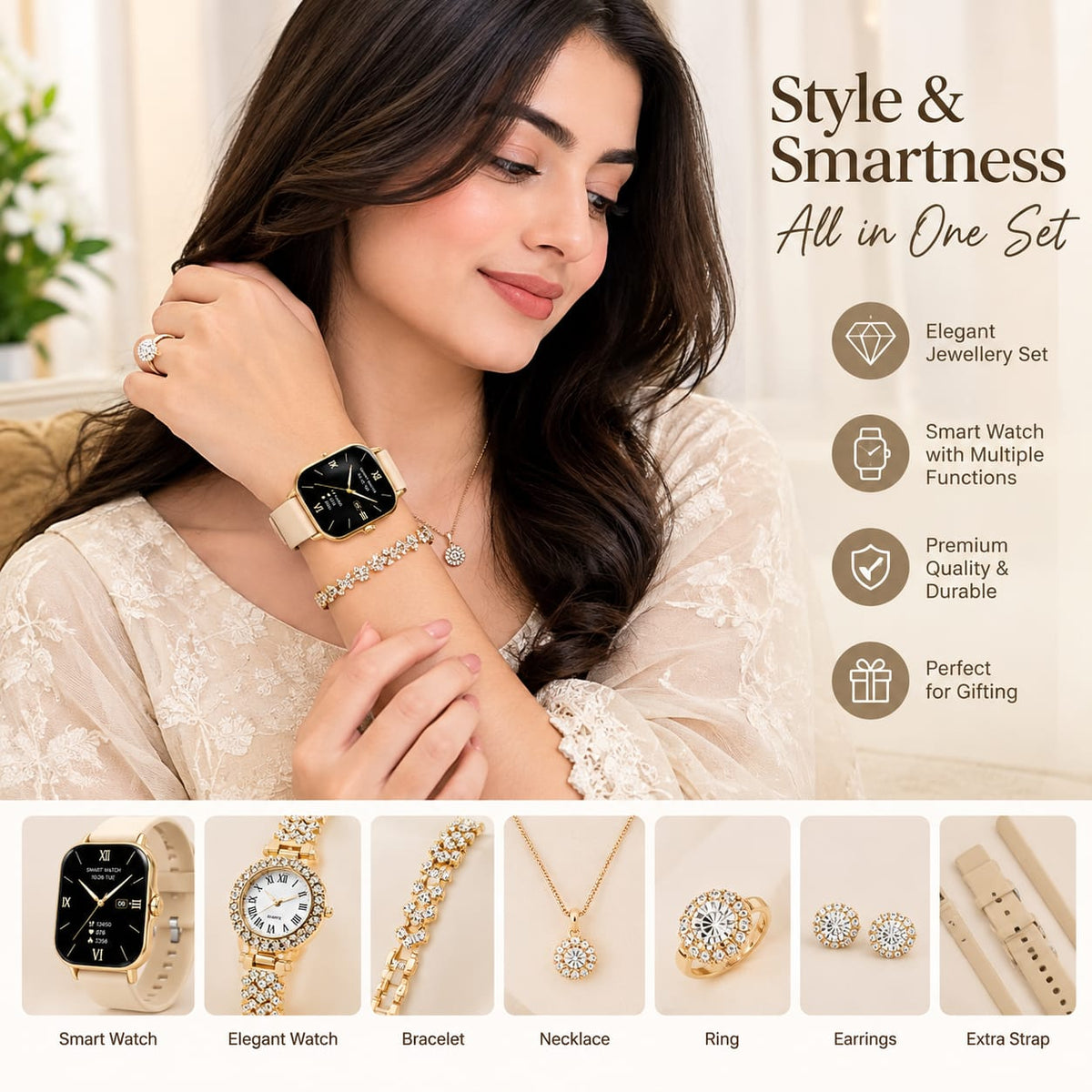 A58 Plus Smart Watch Gift Set
