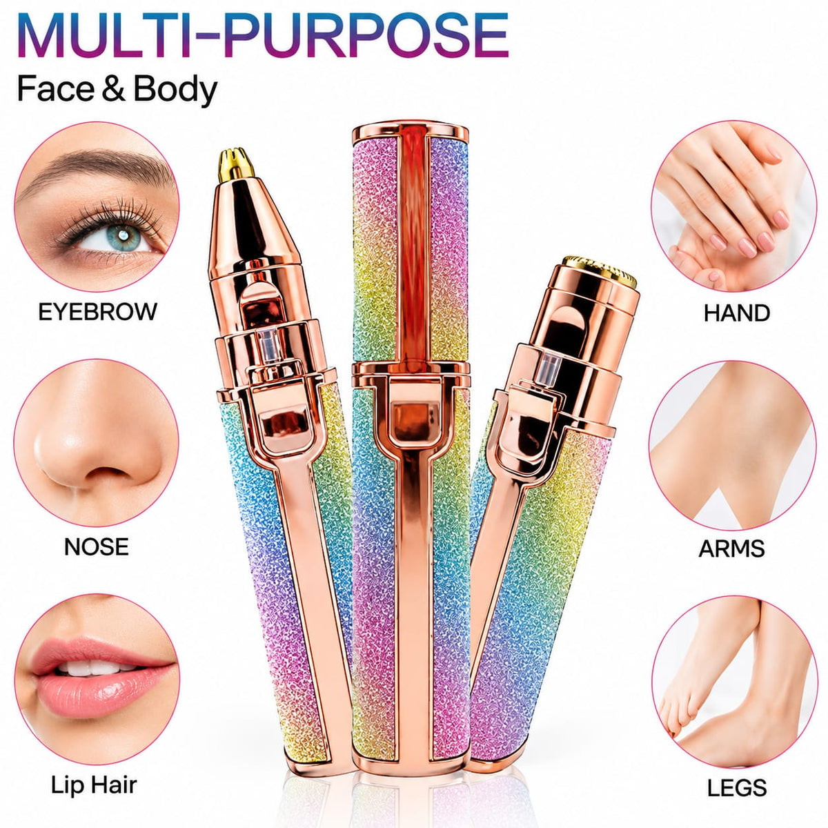 Rechargeable 2-in-1 Eyebrow Trimmer & Ladies Shaver