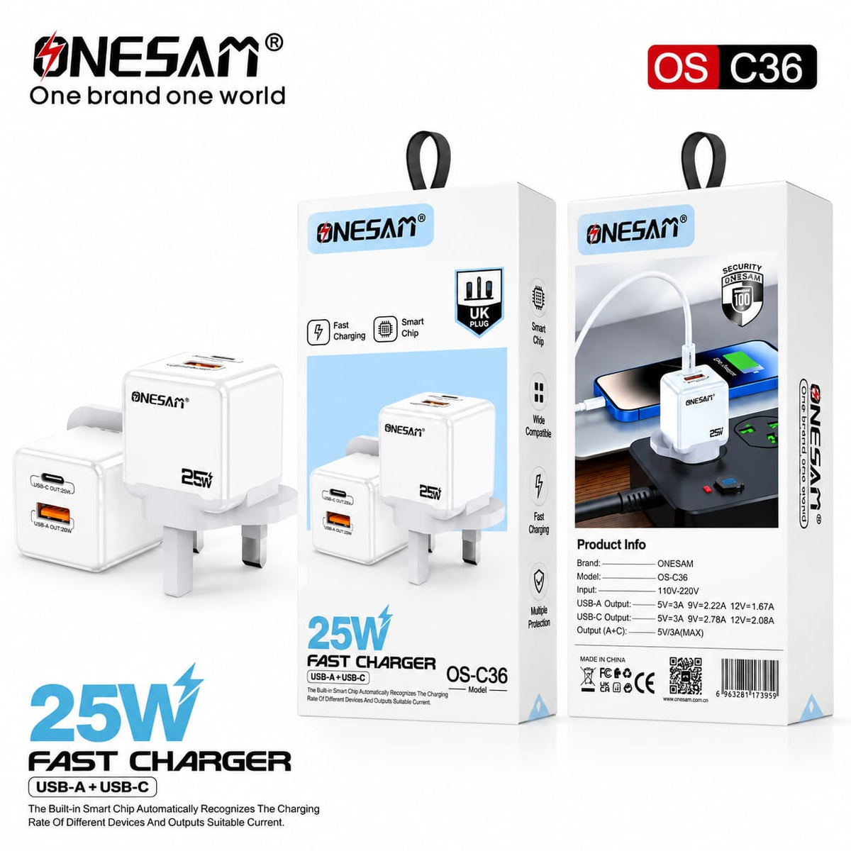 Onesam 25W Fast Charger C36