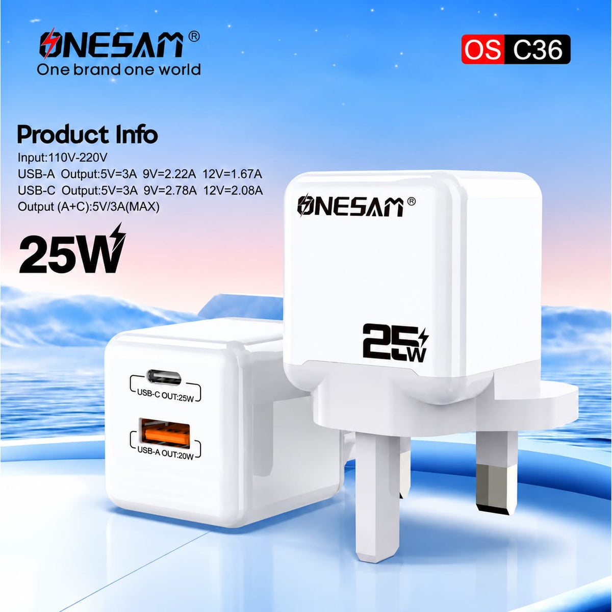 Onesam 25W Fast Charger C36