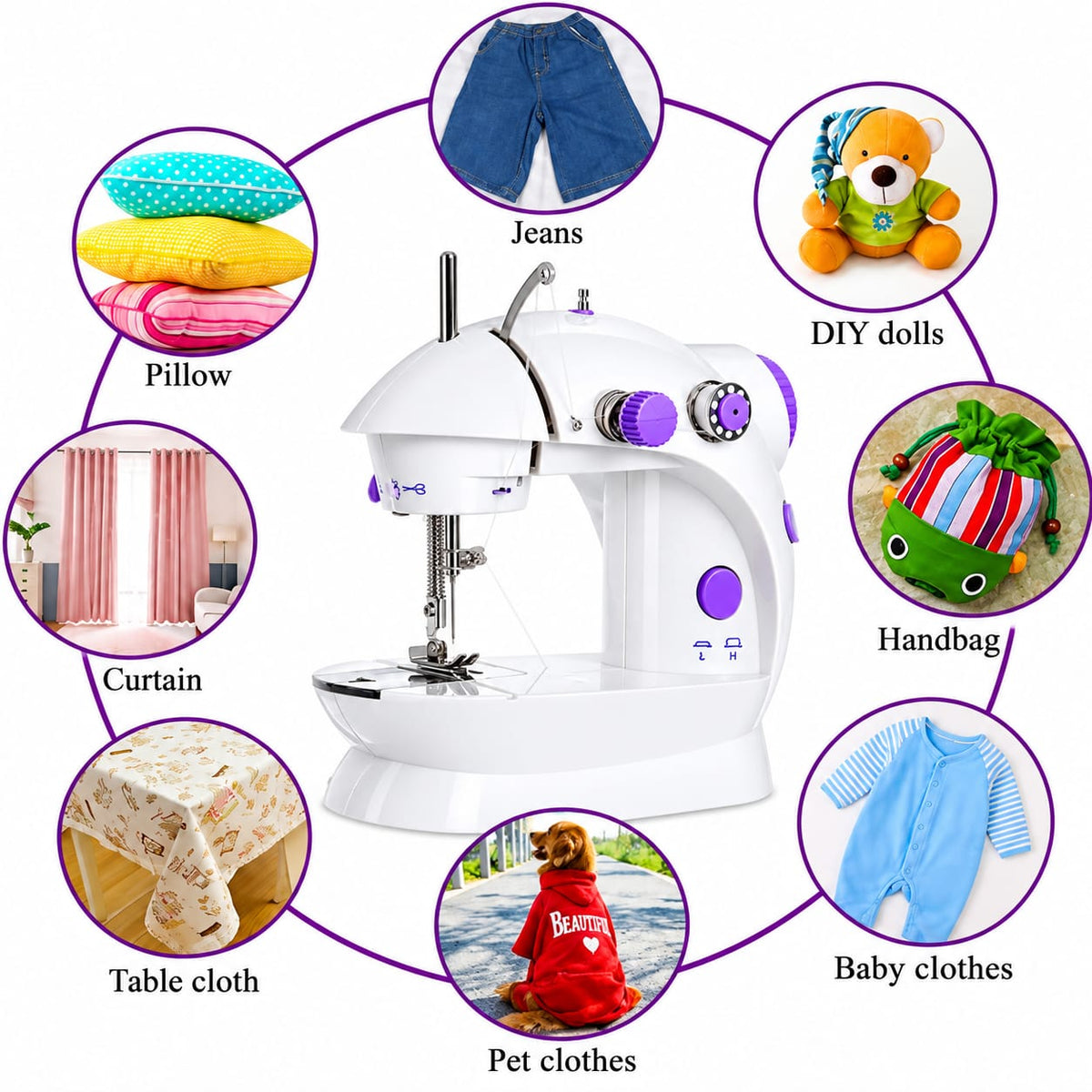 Portable Electric Mini Sewing Machine SM-202A