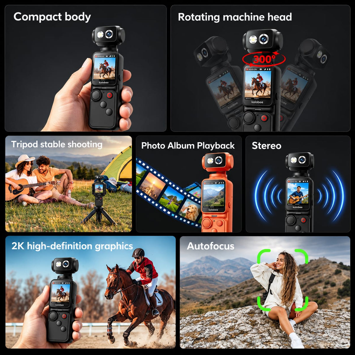 Kalobee Pocket 4 – 2K Handheld Pocket Camera