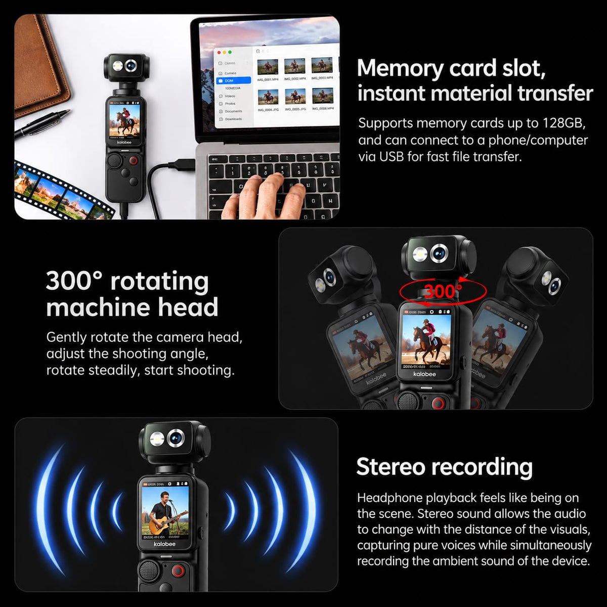 Kalobee Pocket 4 – 2K Handheld Pocket Camera