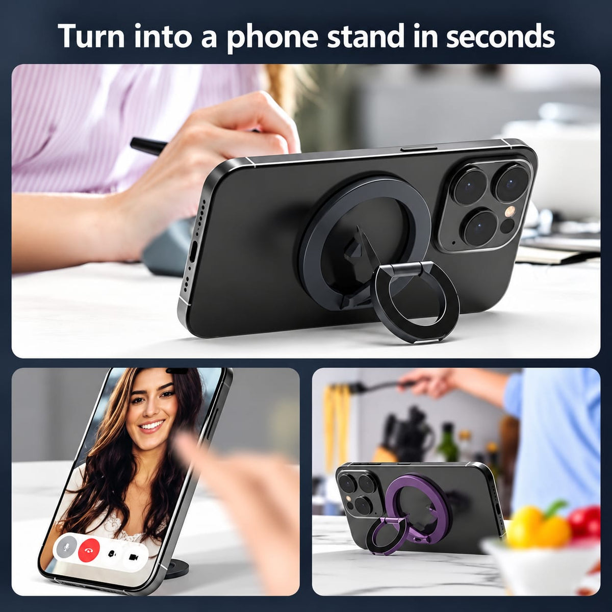 Magnetic Phone Ring Holder & Stand