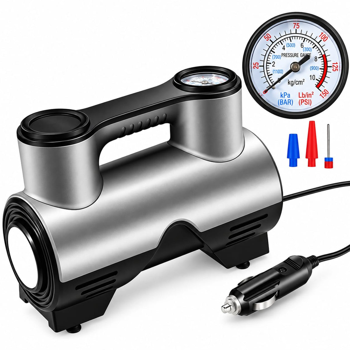 Portable 12V Car Air Compressor & Tire Inflator