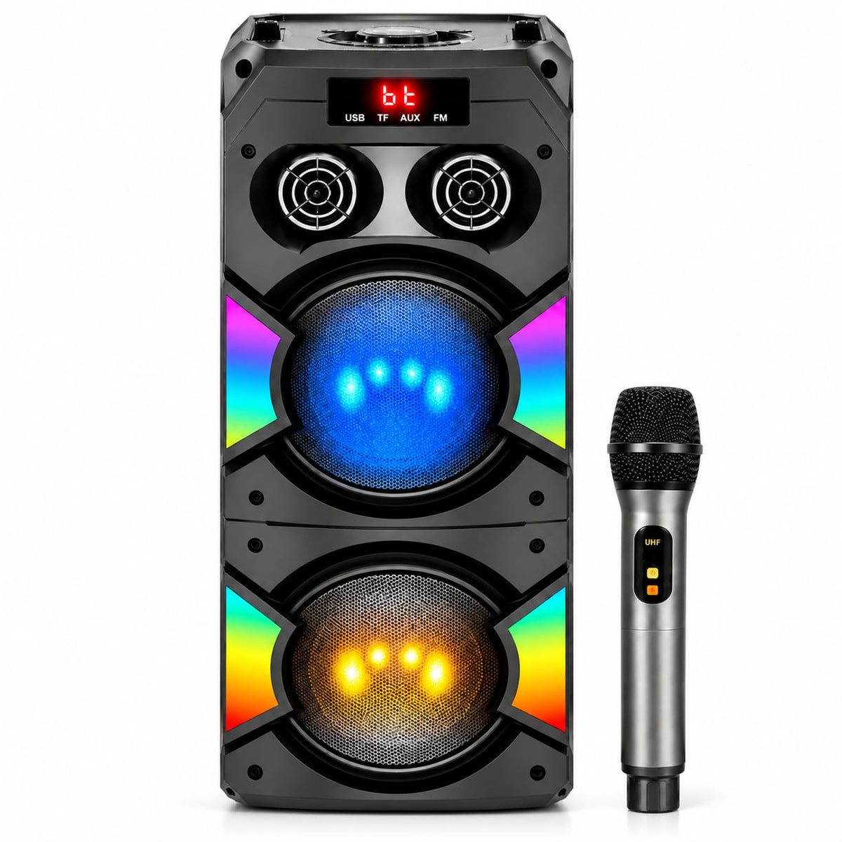Brodu 6.5" Dual Woofer Karaoke Party Speaker with Wireless Microphone BTS-2238